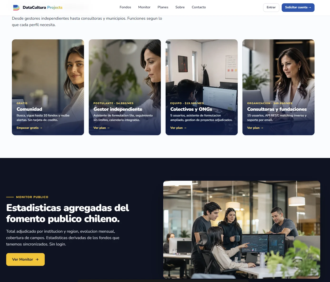projects.datacultura.org: banco de fondos con IA para postular